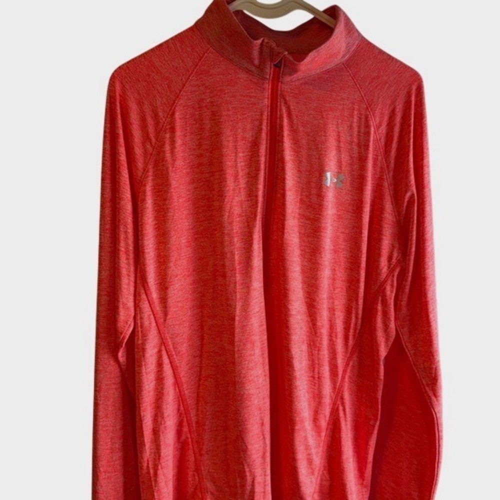 Under Armour Tech 1/4 Zip Pullover Women's XL Pink/Coral Heather Athletic Top